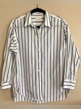 J. Crew Relaxed Fit Preppy Striped Shirt Size 8 Re-Imagined by J.  Crew